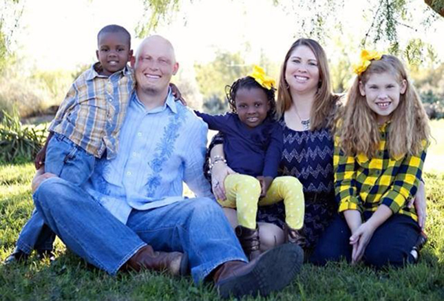 Brandon and Lori Whitaker with their children, from left, James, 5; Jovanika, 6; and Avery, 9.