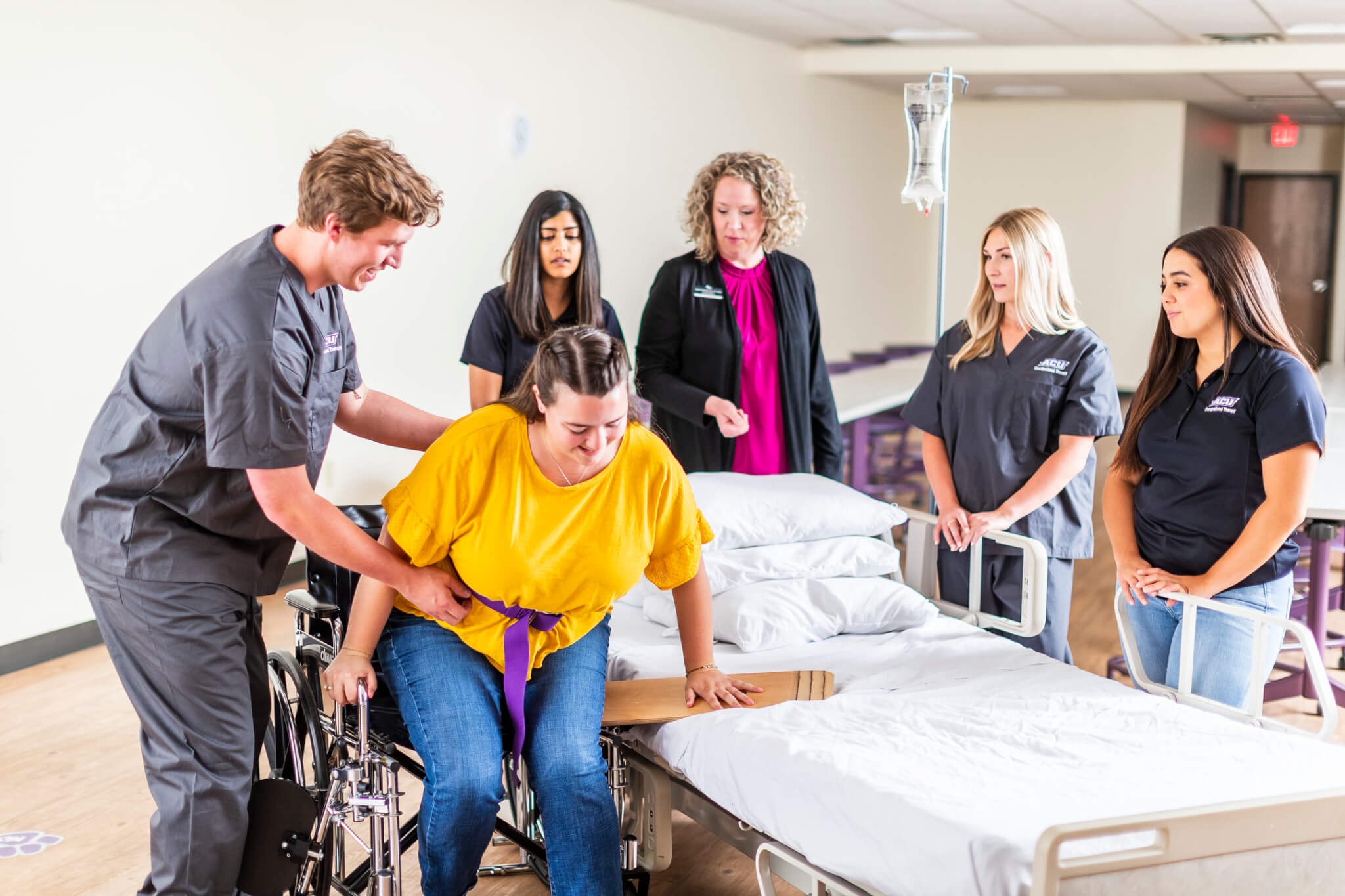 ACU graduate students in a learning lab