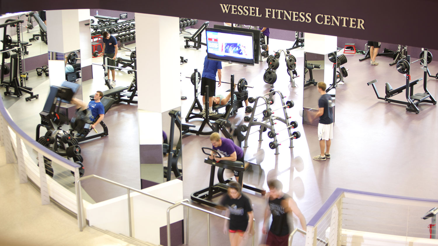 Students in the ACU fitness center