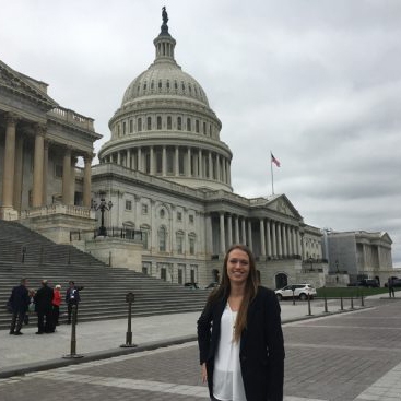 Courtney tee at the capitol, bachelor of science in sociology alum