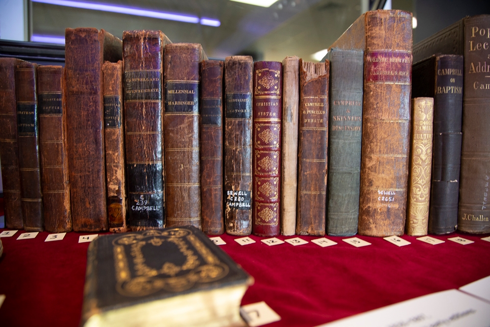 Special collections books on display