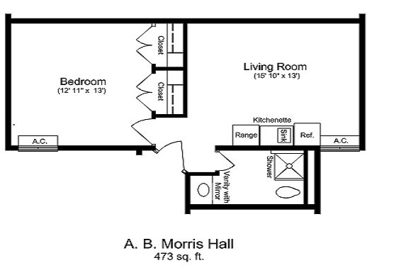 Room layout for A.B. Morris