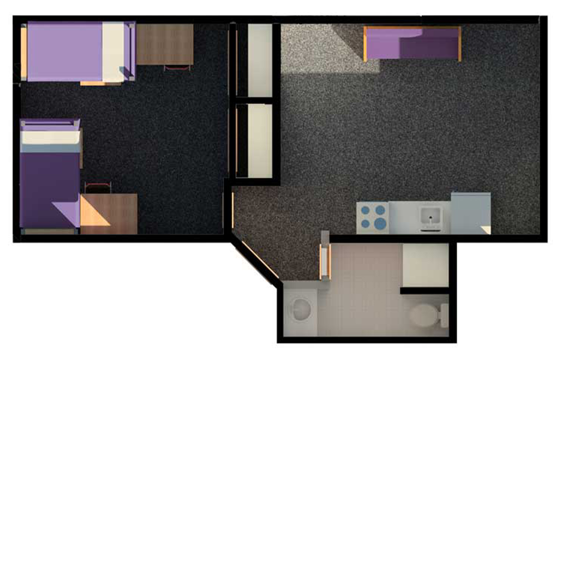 3D overview of room layout