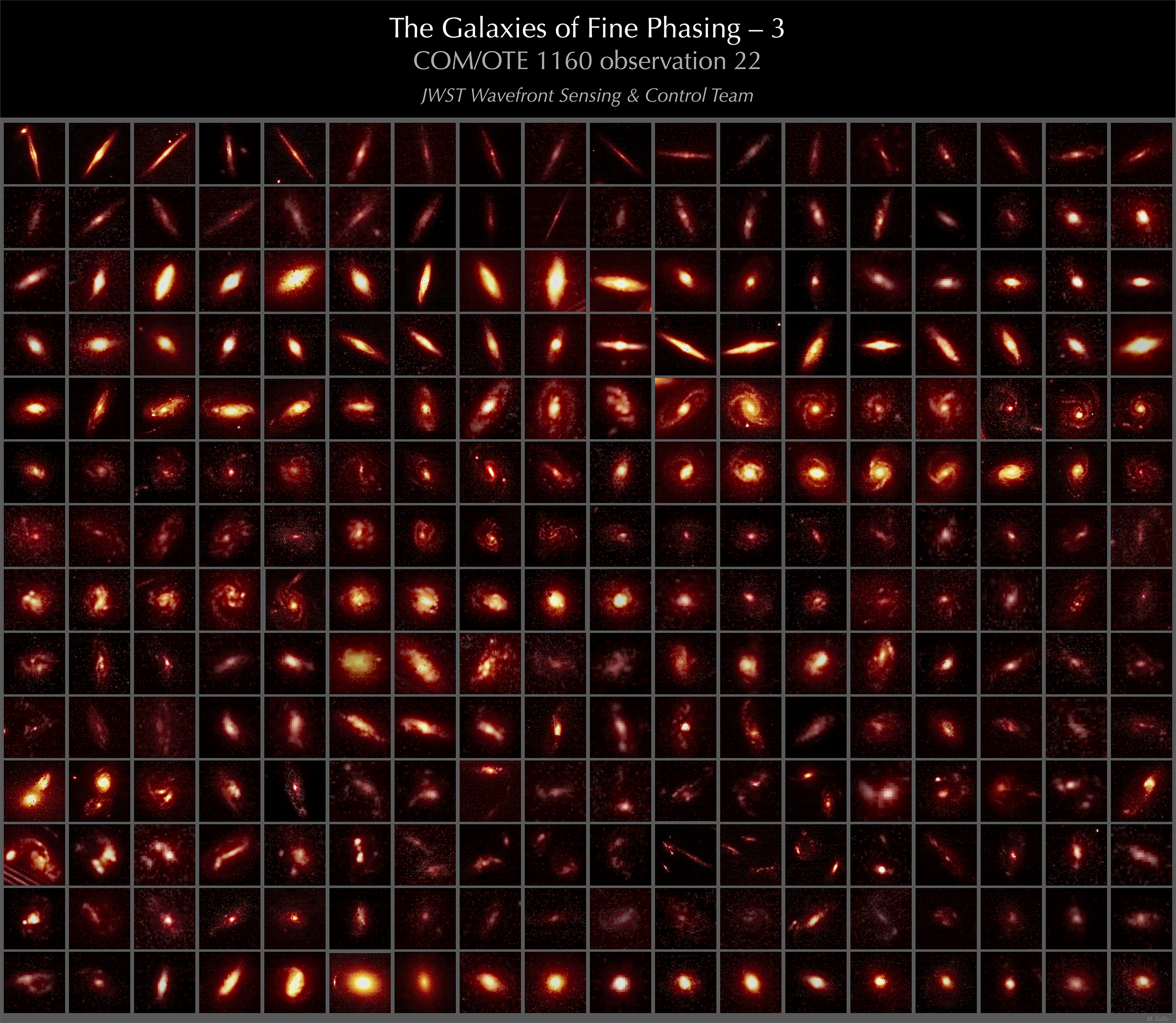 One of Acton’s colleagues extracted all the galaxies from the first image released by NASA and organized them according to their type to create this poster.