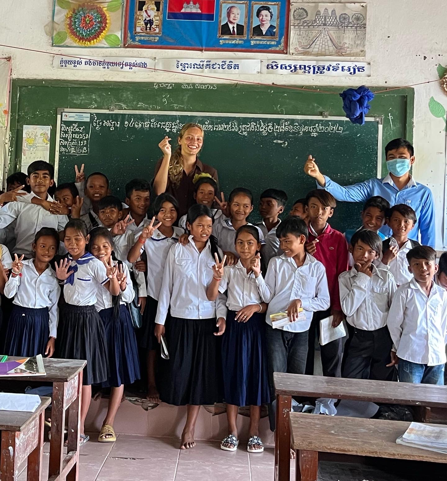 ACU journalism major and volleyball player Londyn Gray taught English at a Cambodian school this summer.