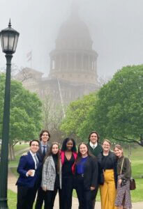 The Advanced Reporting students outside the Capitol in Austin, Texas.