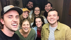 ACU Theatre students at The Greenhouse Arts & Media Summer Internship Program (Marco Perez, Caleb Shields, Riley Dodd, Hayden Casey) join alum Caleb Pierce (’15) known for TV shows Veep, Insecure, The Big Bang Theory, and Grey's Anatomy.