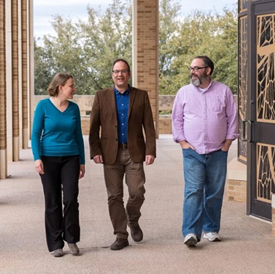 Graduate School of Theology at ACU-3 professors walking and talking