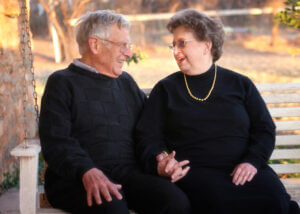 John and Evelyn Willis on porch swing 2006