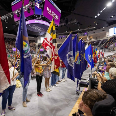 The Parade of Flags in the Opening Assembly in Aug. 2022.