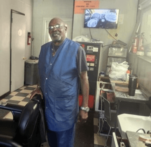 Burns profiled Terrell, Texas, and Edmund Morrow in the December 2020 issue of TexasHighways magazine. Morrow graduated from Tyler Barber College Chain in 1962 and formerly was Oscar and Grammy winner Jamie Foxx’s barber. Morrow is featured in Burns’ UNT master’s thesis, which is scheduled to be published in 2025. Photo courtesy of Edmund Morrow.