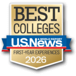 An award stating ACU is one of the best colleges for first year experiences in 2026 from U.S. News and World Report