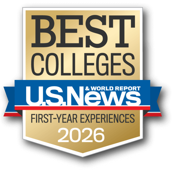 An award stating ACU is one of the best colleges for first year experiences in 2026 from U.S. News and World Report