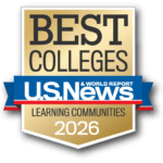 An award stating ACU is one of the best colleges for learning communities in 2026 from U.S. News and World Report
