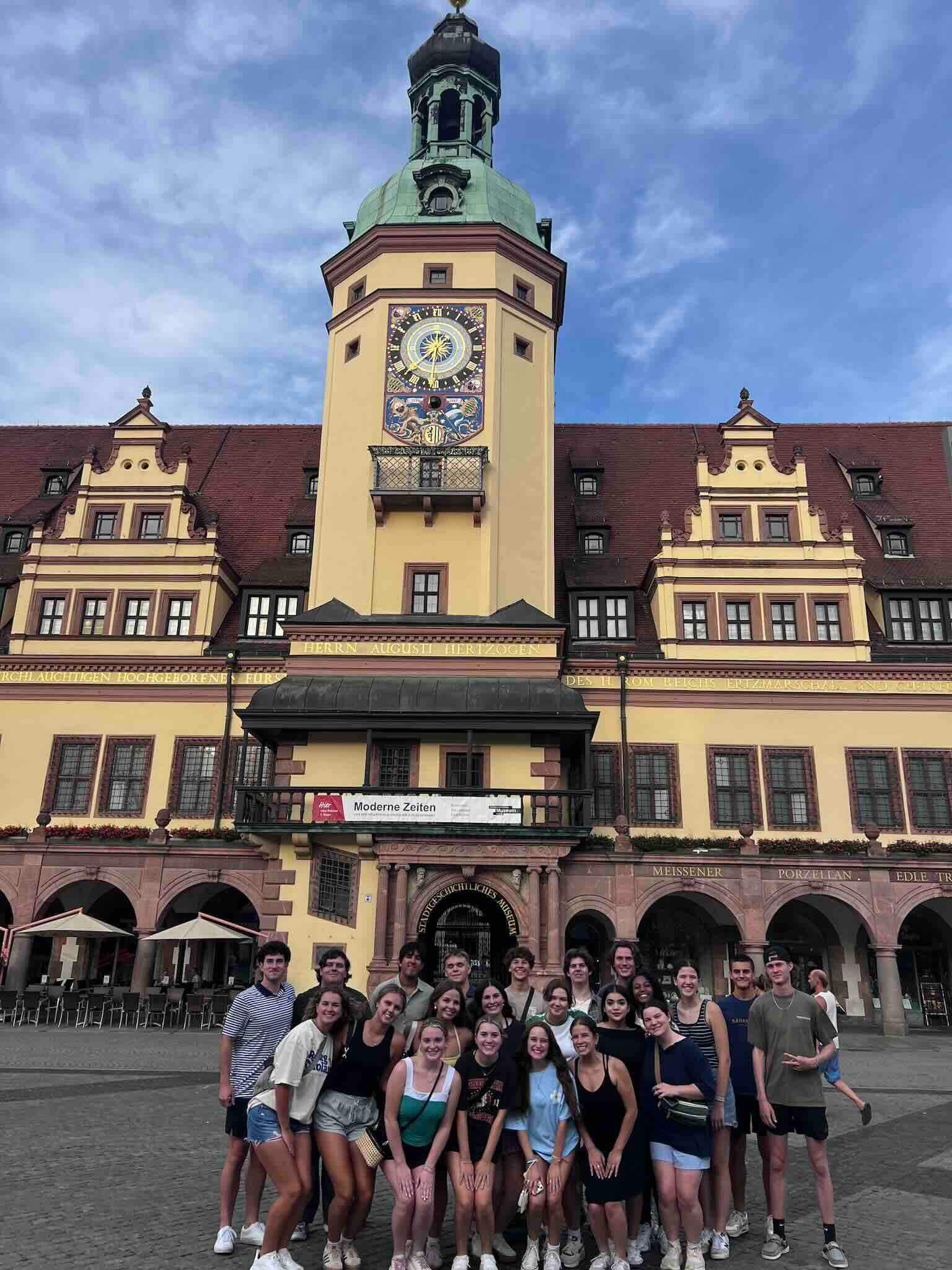 students posing in Leipzig, Germany.