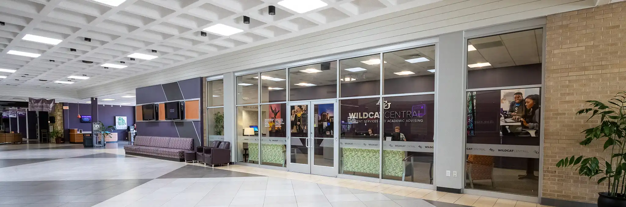 Wildcat Central located along the east wall inside McGlothlin Campus Center.