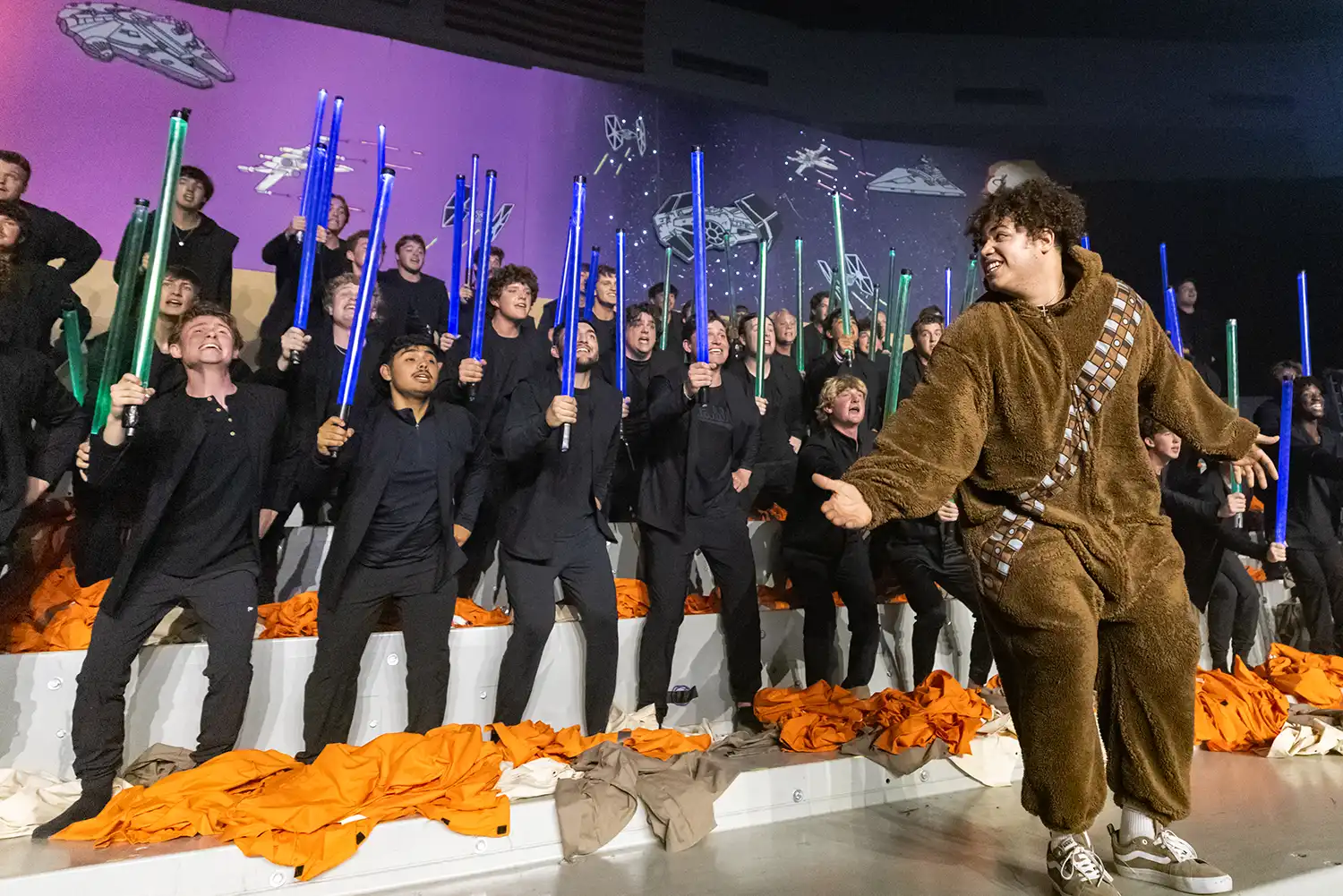 Galaxy performs a Star Wars themed skit during Sing Song.