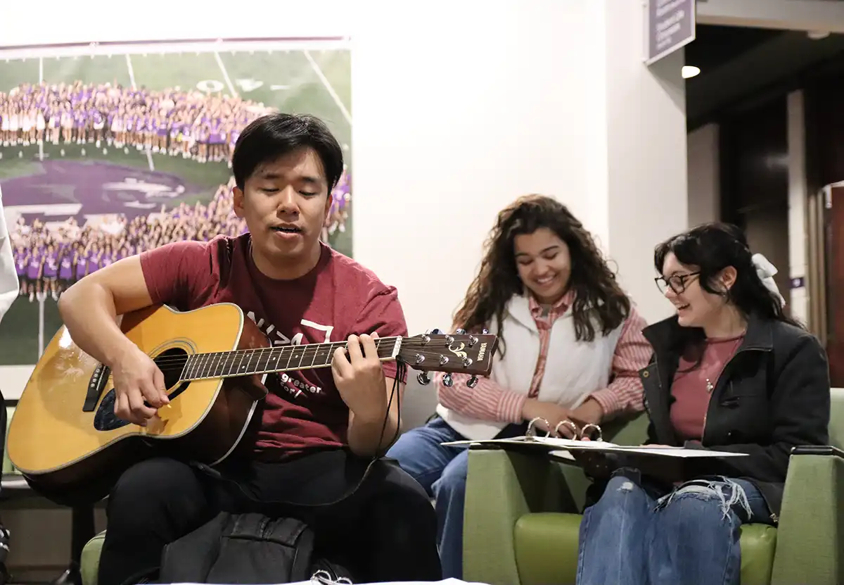 Students worship during a departmental chapel.
