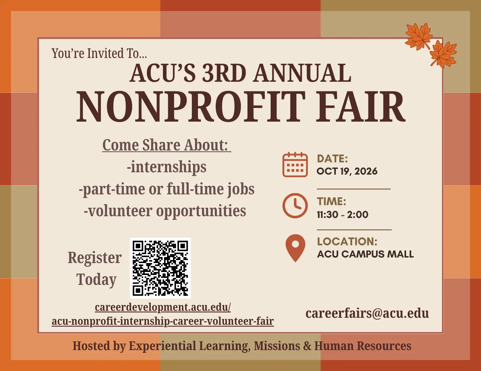 Flyer promoting Nonprofit Fair in October.