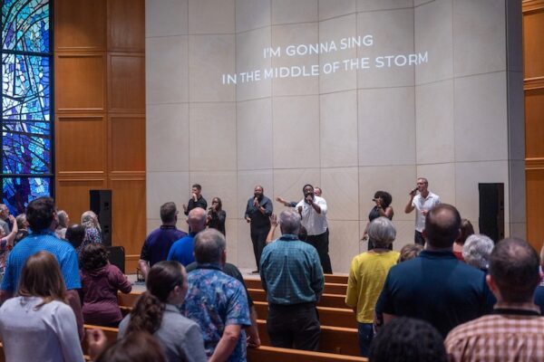 Participants worship in Chapel on the Hill at the 2025 Summit gathering.