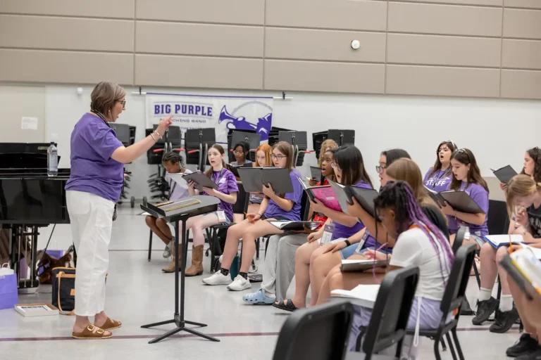 The choir sings during a practice session at Choir Camp.
