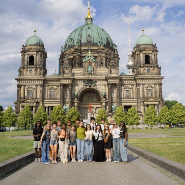A group of Rising Scholars students at the Berlinerdom.
