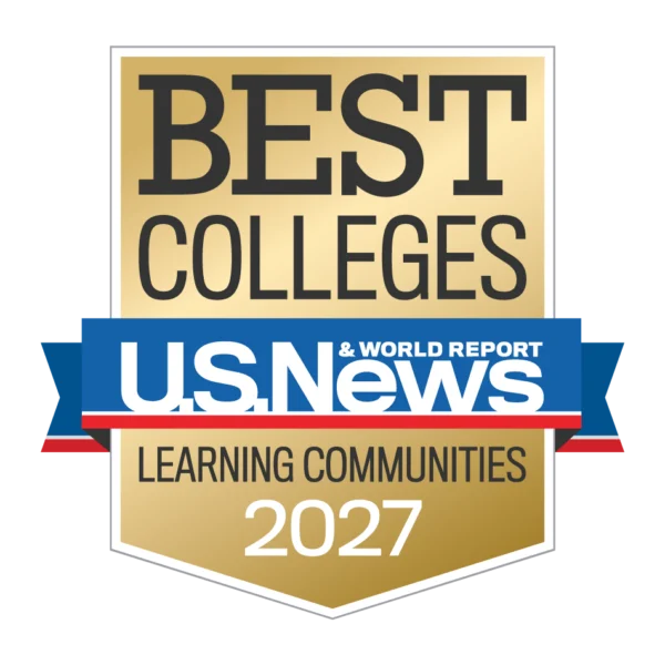 Award stating ACU is one of the Best Colleges for Learning Communities in 2027 from U.S. News and World Report.