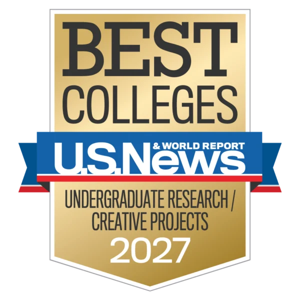 Award stating ACU is one of the Best Colleges for Undergraduate Research/Creative Projects in 2027 from U.S. News and World Report.