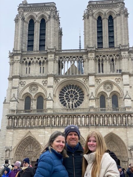 Dr. Wickersham-Fish and family at the Notre Dame